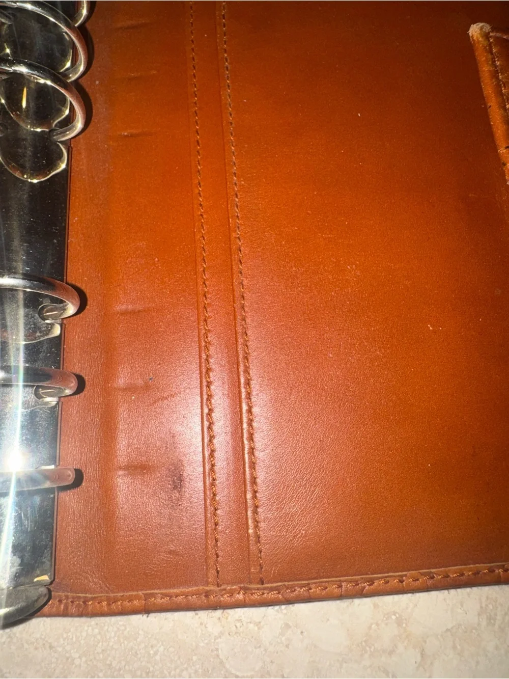 Gucci Cognac Leather Planner with Embossed Monogram